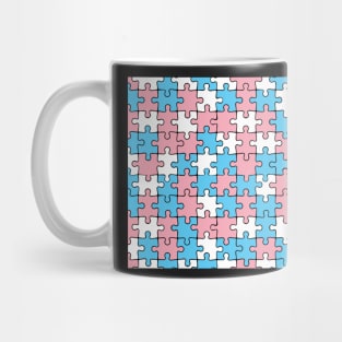 Trans Pride Puzzle Pattern Mug